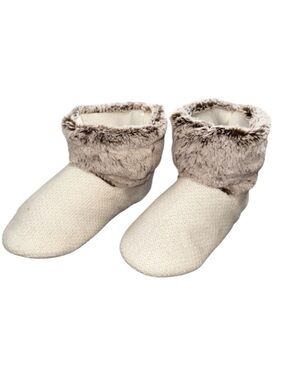 Soft Surroundings Faux Fur Cozy Slipper Booties Indoor Outdoor Size M Size 7-8